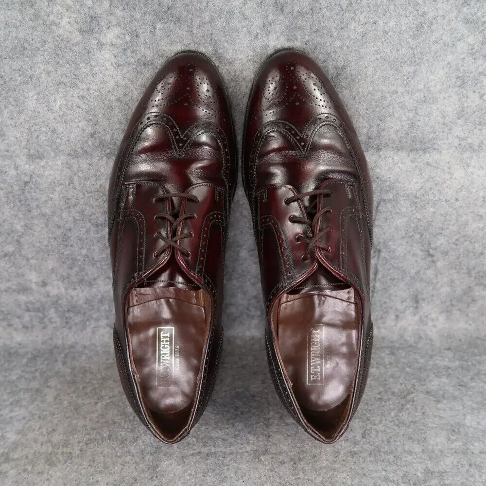 ET Wright Shoes Mens 10 Oxford Derby Wingtip Brogue Leather Classic Dress Formal